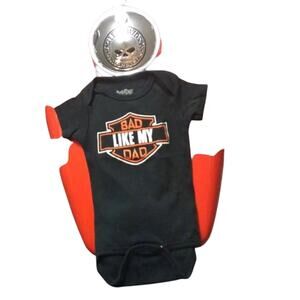 Sara Kety Infant 12/18M Bad Like My Dad Biker One Piece Snap Closure Bodysuit